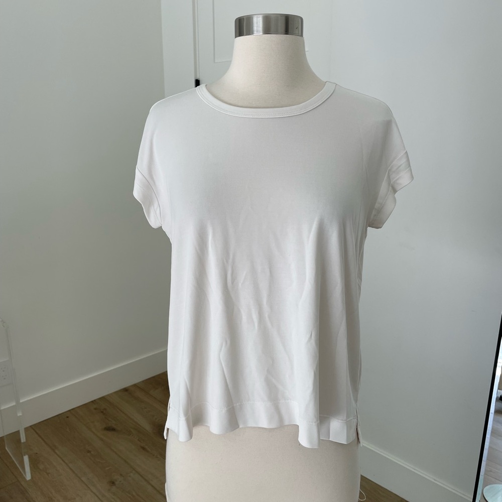 Splendid White Relaxed Short Sleeve Tee